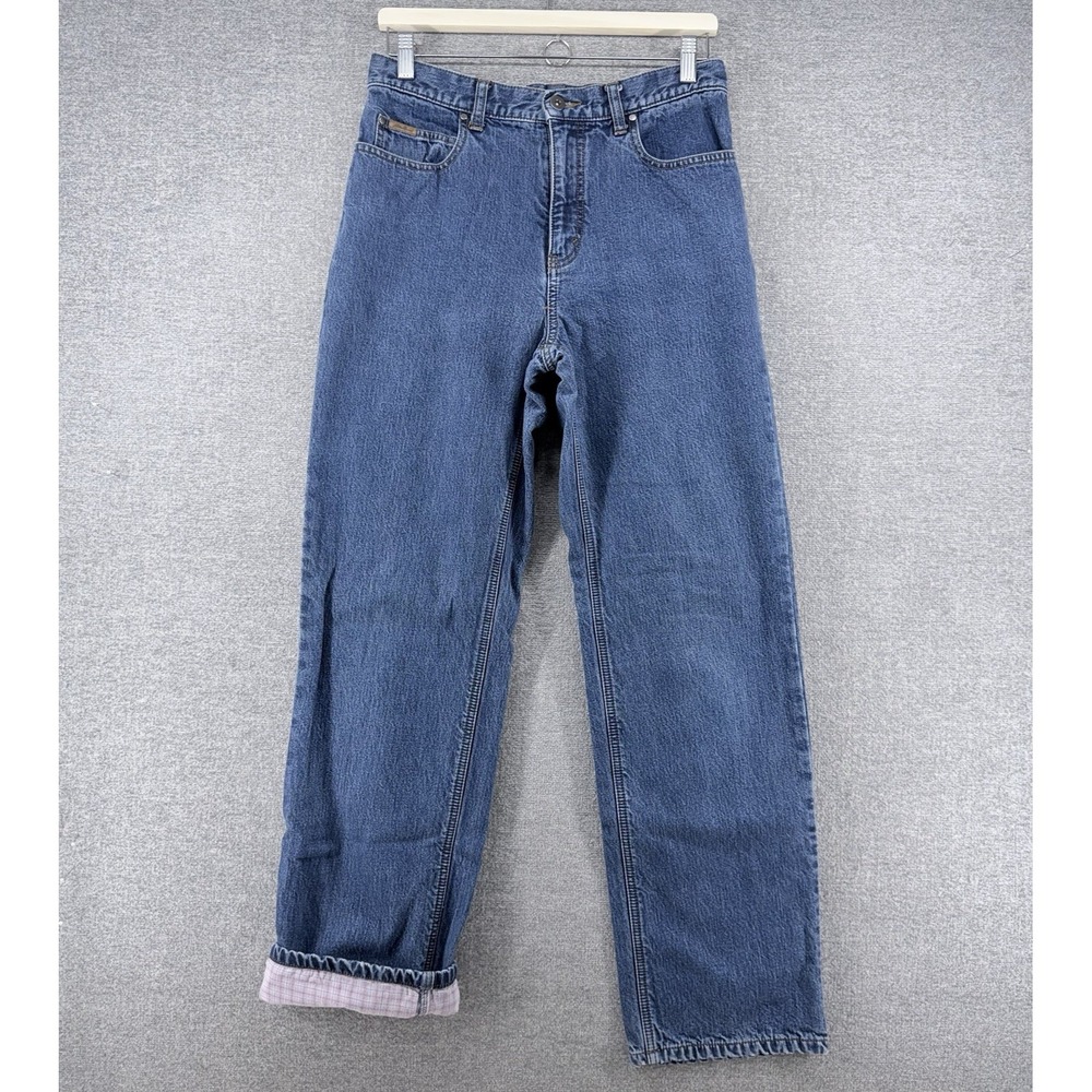 Eddie Bauer Flannel Lined Jeans Women Size 10 Denim Blue